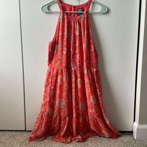 Vince Camuto Coral Chiffon Floral Dress